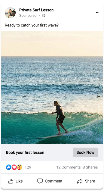 Social media post for surf brand